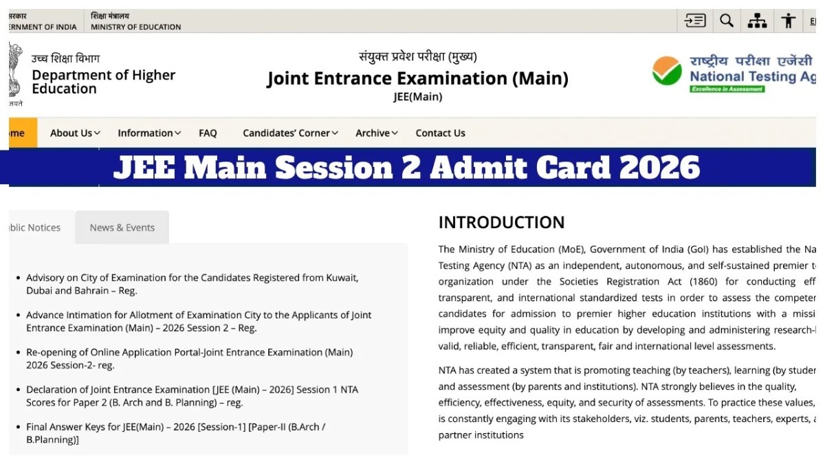 JEE Main Session 2 Admit Card