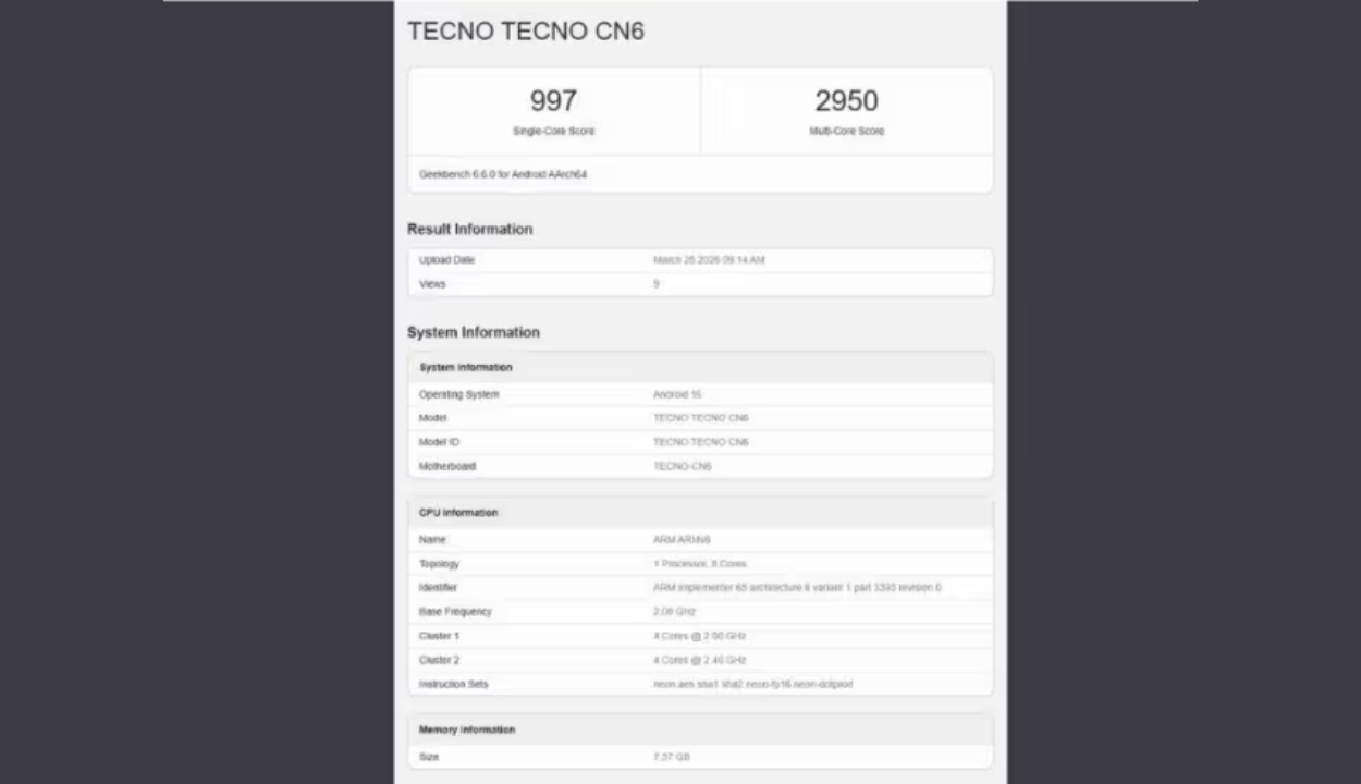 Tecno Camon Slim 5G