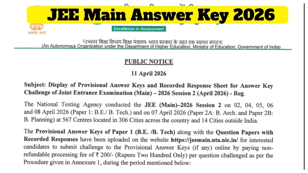 JEE Main Answer Key 2026