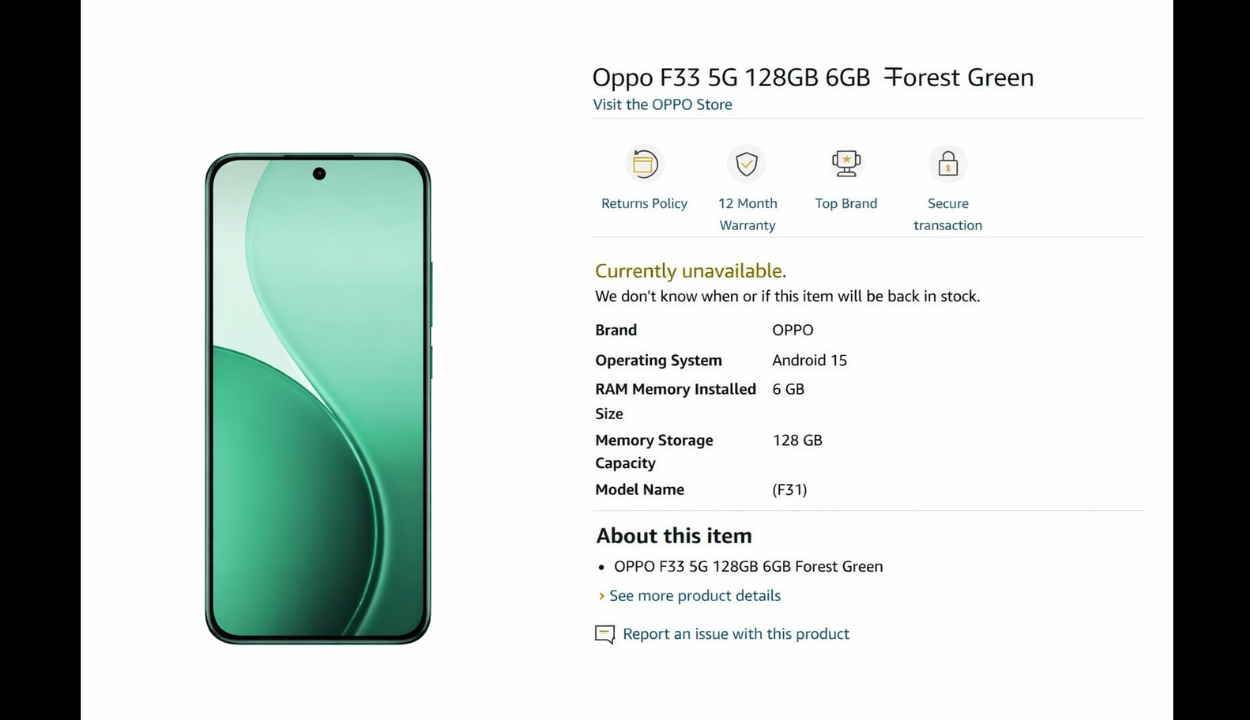 Oppo F33 5G Features 